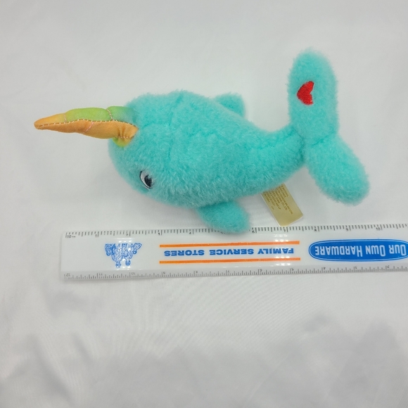 MTY Narwhal Unicorn Rainbow Horn Plush Heart Tail Stuffed Animal Embroidered 9" - Picture 12 of 12